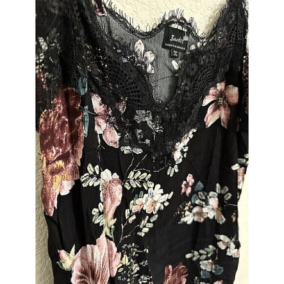 Bardot Dress Size 8/M Womens Floral Adjustable Straps Lace Trim Lightweight Slip - Picture 3 of 7